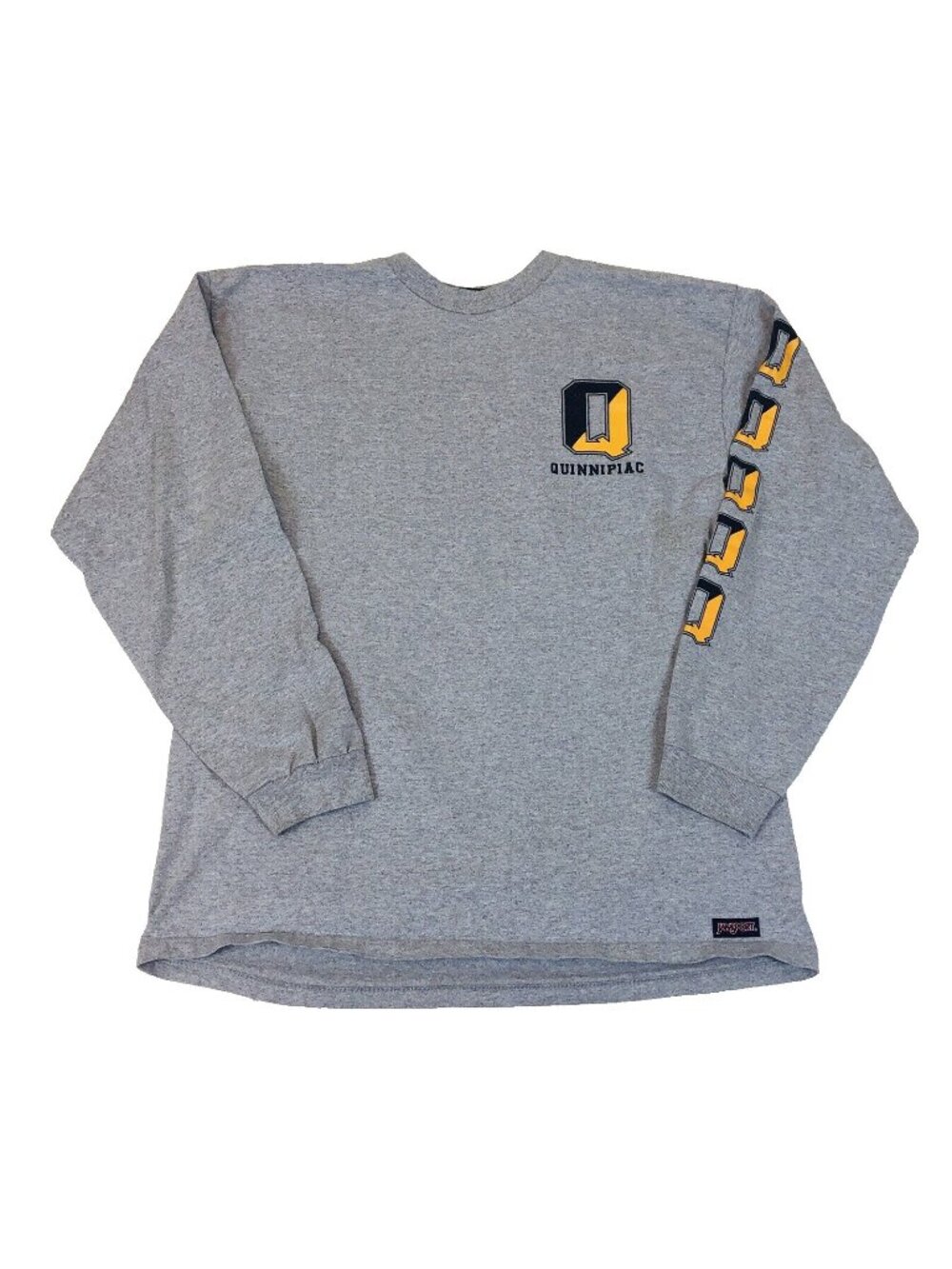 Vintage Quinnipiac Bobcats Long Sleeve Gray T Shirt Jansport Large USA  Made